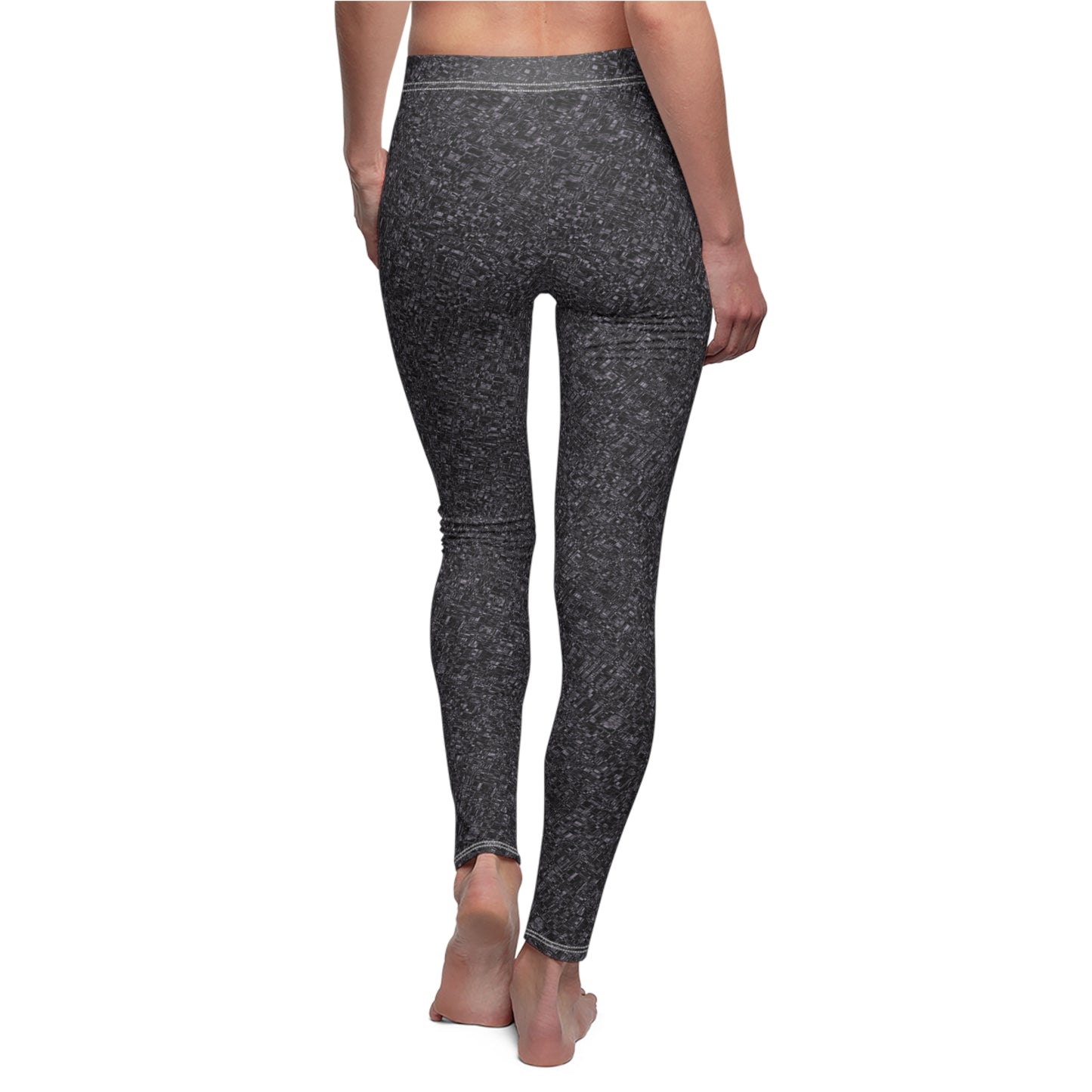 Women's Cut & Sew Casual Leggings "MADRAS MAYHEM" col. Shadowplay