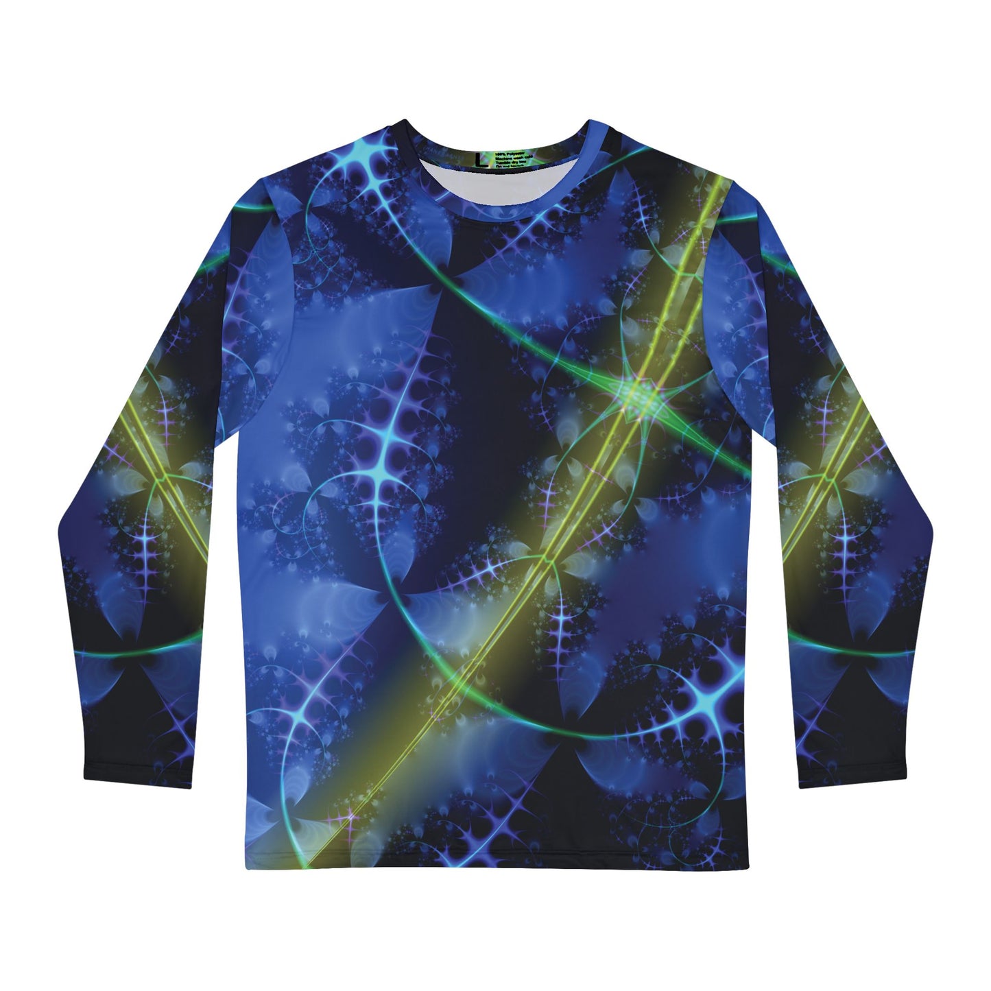 Men's Brushed poly Tee "BLUE NEWTON" Design (long sleeve)