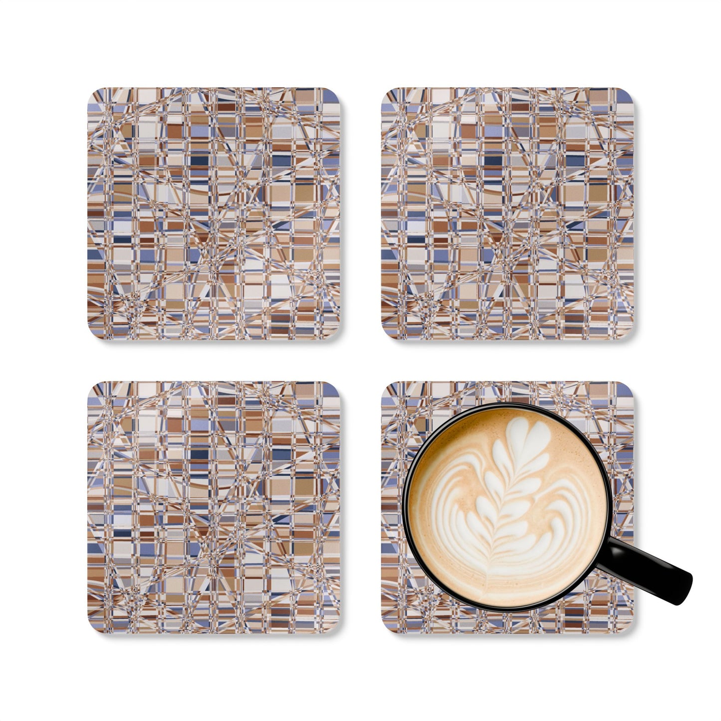 Corkwood Coaster Set (4 pcs) "GRIDWRAP" col Mirage