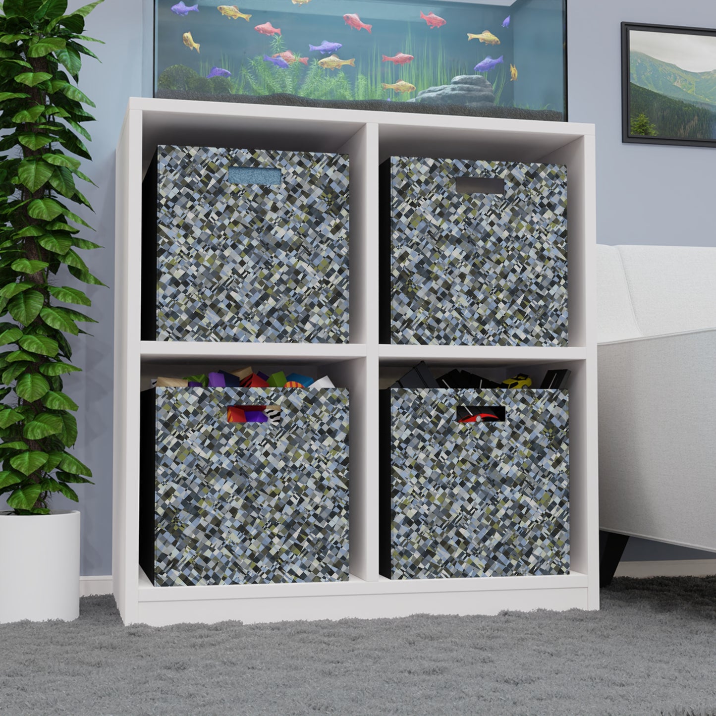 Felt Storage Box "MADRAS MAYHEM" col. Slate Brigade (1 box/no furniture)