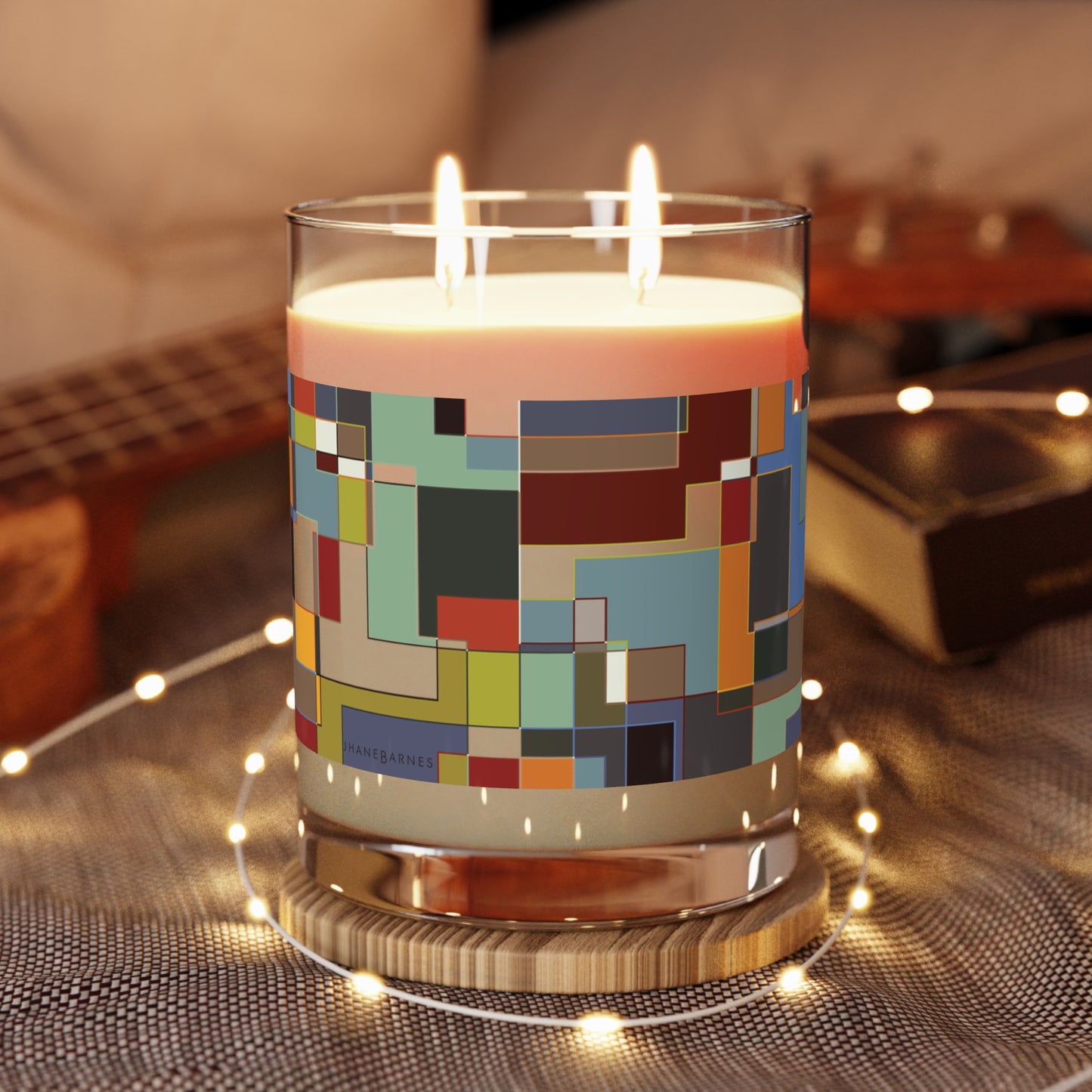 "POLYOMINOES" col. Varicolor Scented Candle - choose from three scents, 11oz