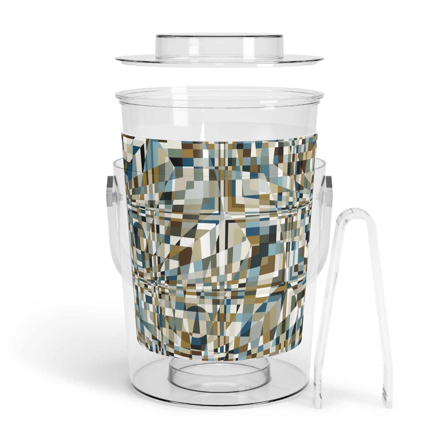 Ice Bucket with Tongs "QUAD" col. Mint Chocolate - design by Jhane Barnes
