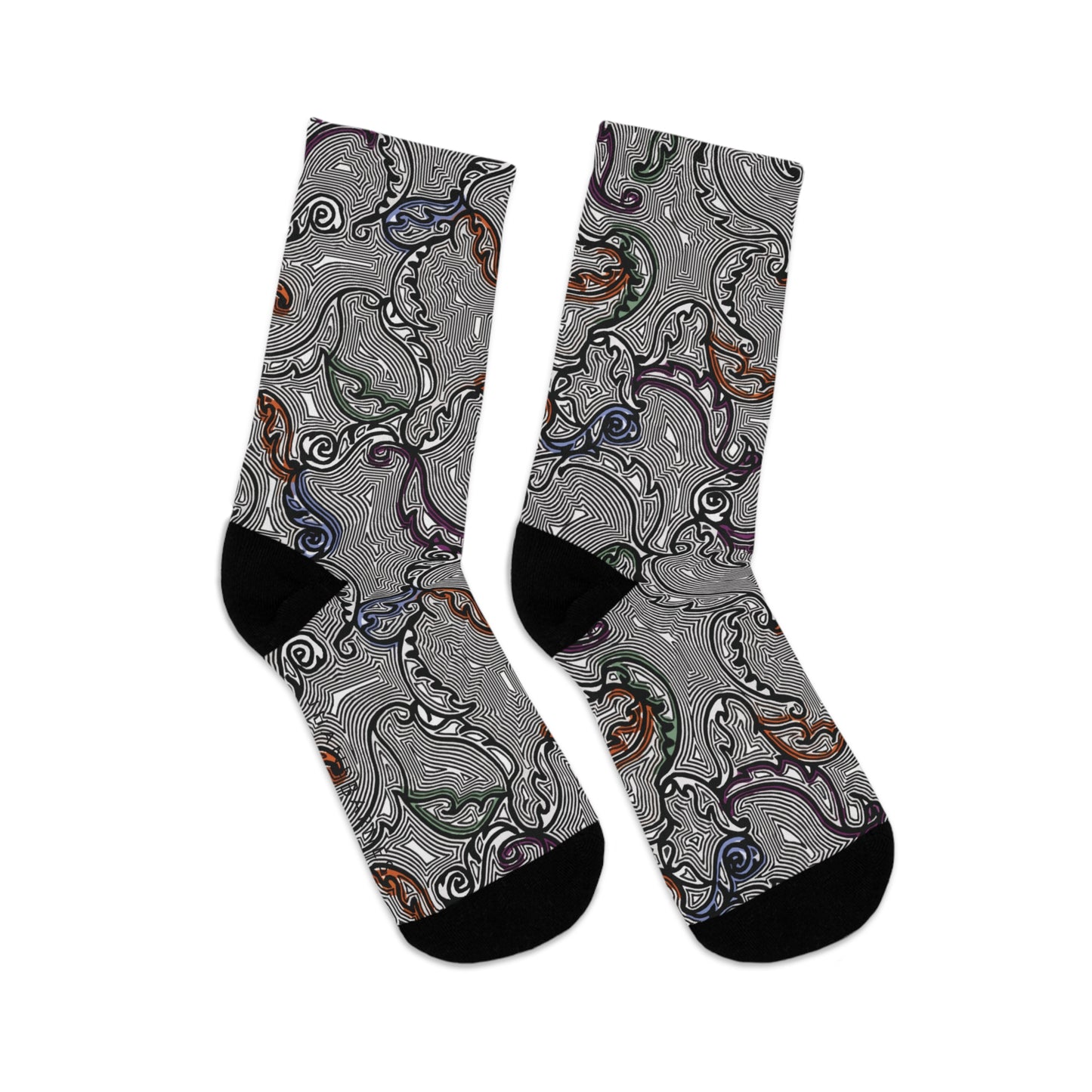 Recycled Poly Socks "SCROLL" Jhane Barnes custom design