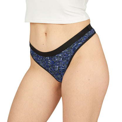 Women's Thongs "MADRAS MAYHEM"  col Cobalt Pulse Jhane Barnes design