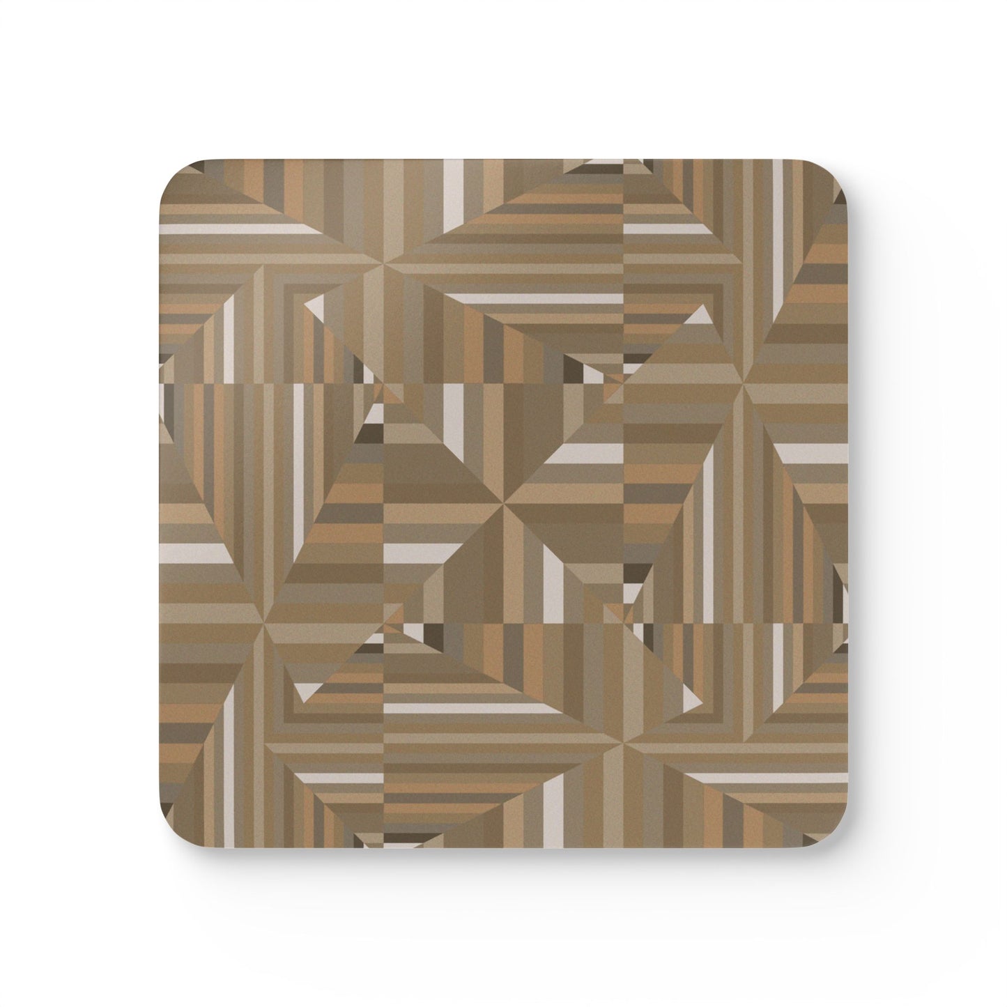 Corkwood Coaster Set  (4 pcs)  "ANGLES" col Woods