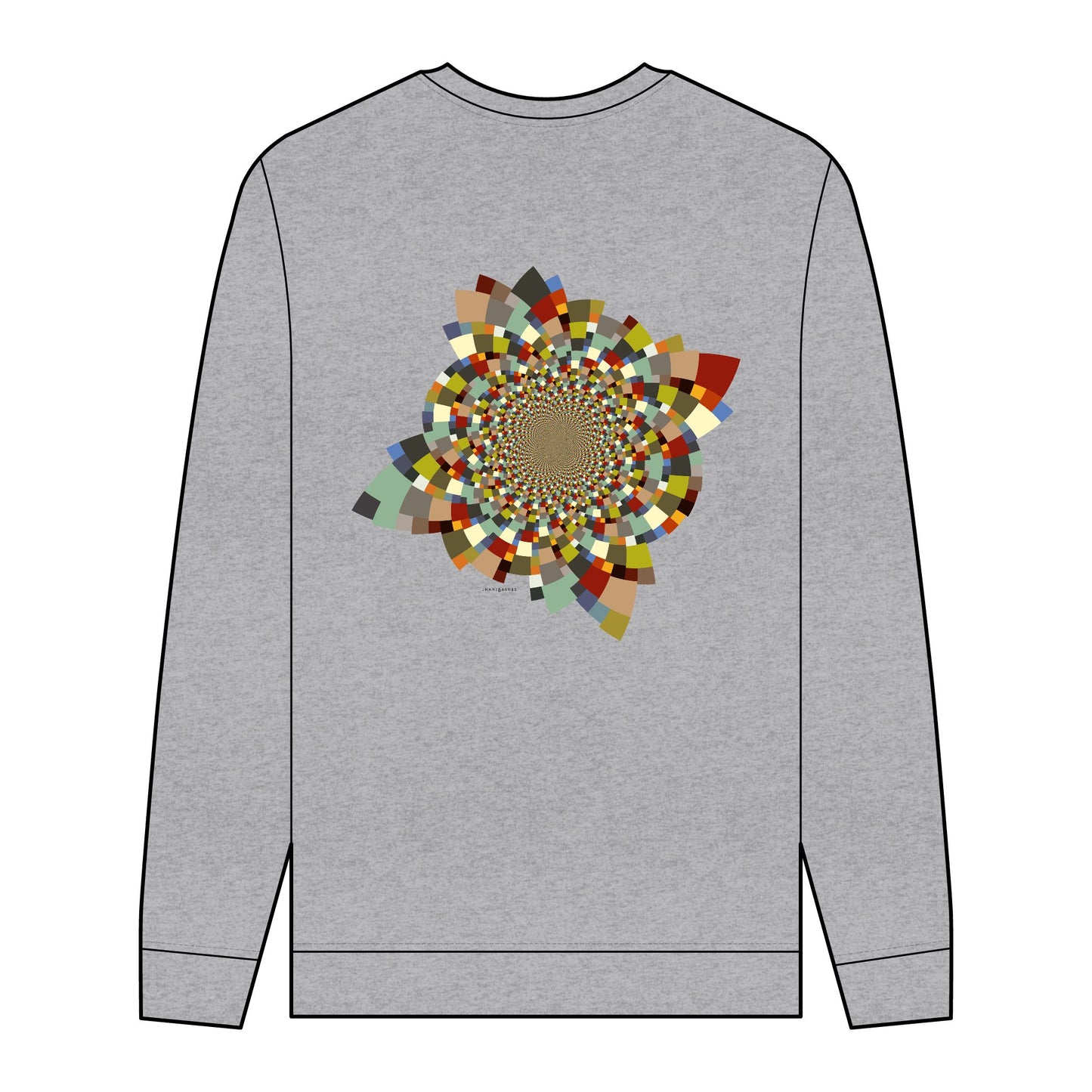 Men's Organic Sweatshirt with Schatt Inversion Pattern - Eco-Friendly Style