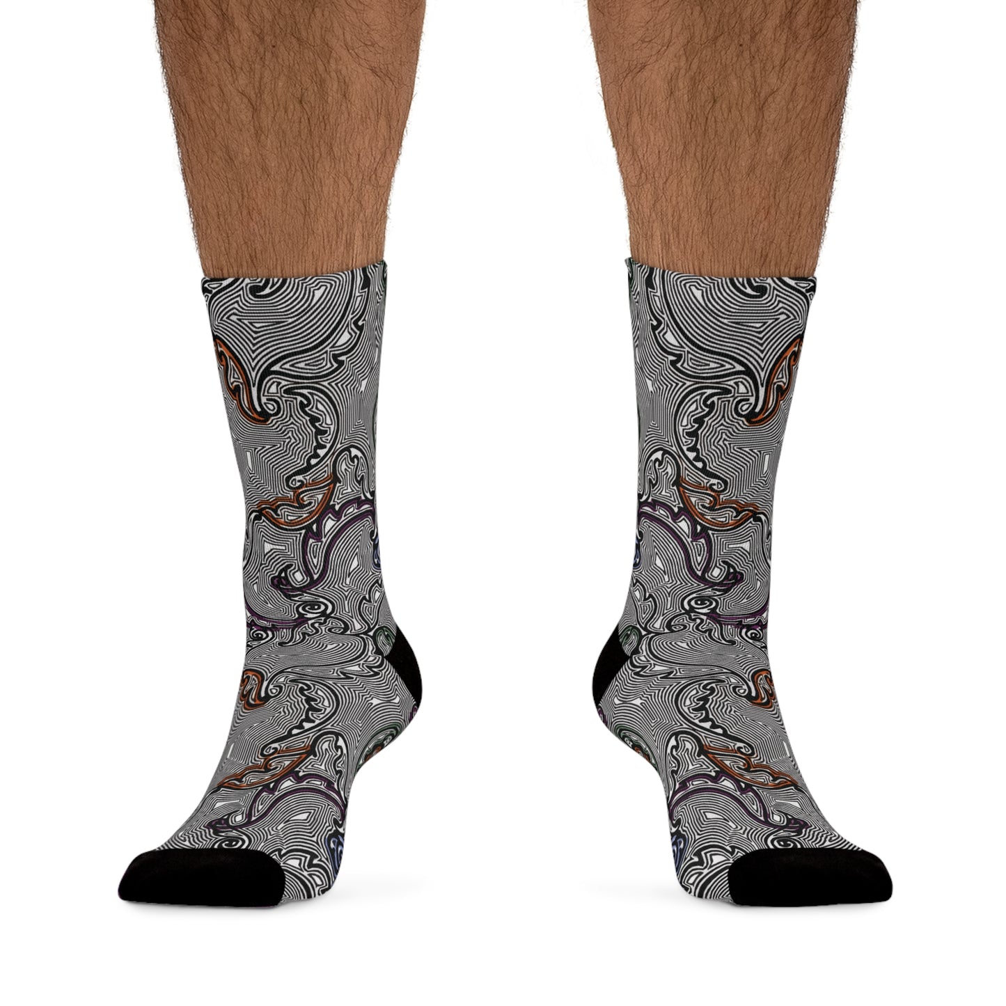 Recycled Poly Socks  "SCROLL" Jhane Barnes custom design