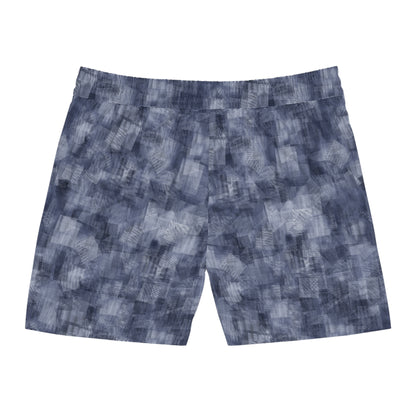 Men's Mid-Length Swim Shorts "MOIRE" col Navy