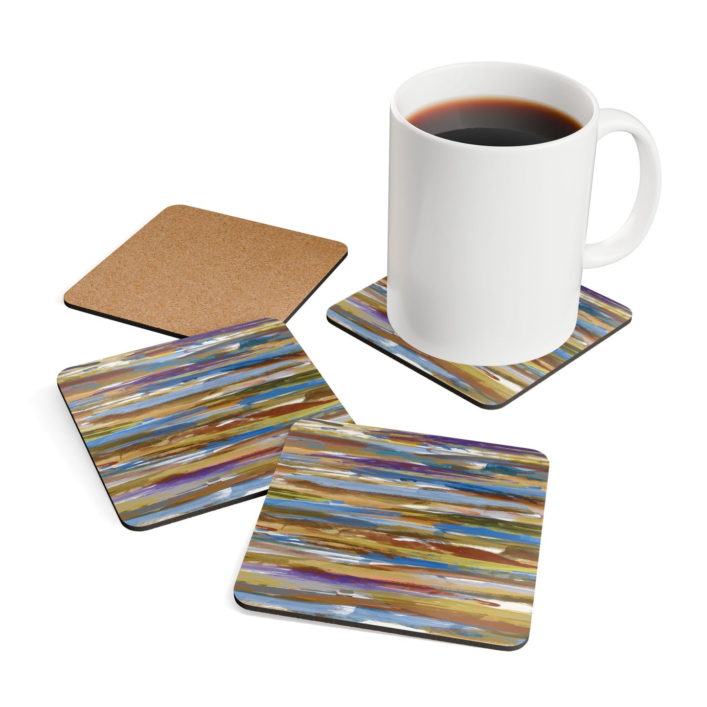 Corkwood Coaster Set  (4 pcs)  "ACTION"