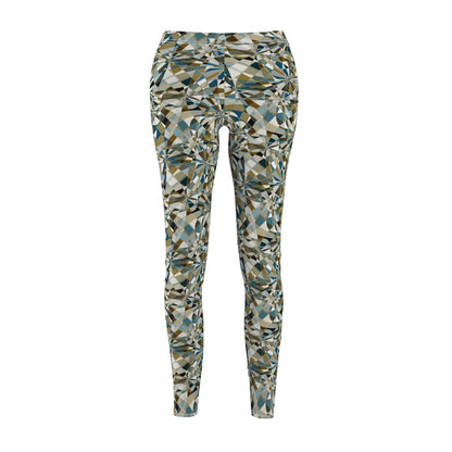 Women's Cut & Sew Casual Leggings "SPLINE" col. Mint Chocolate
