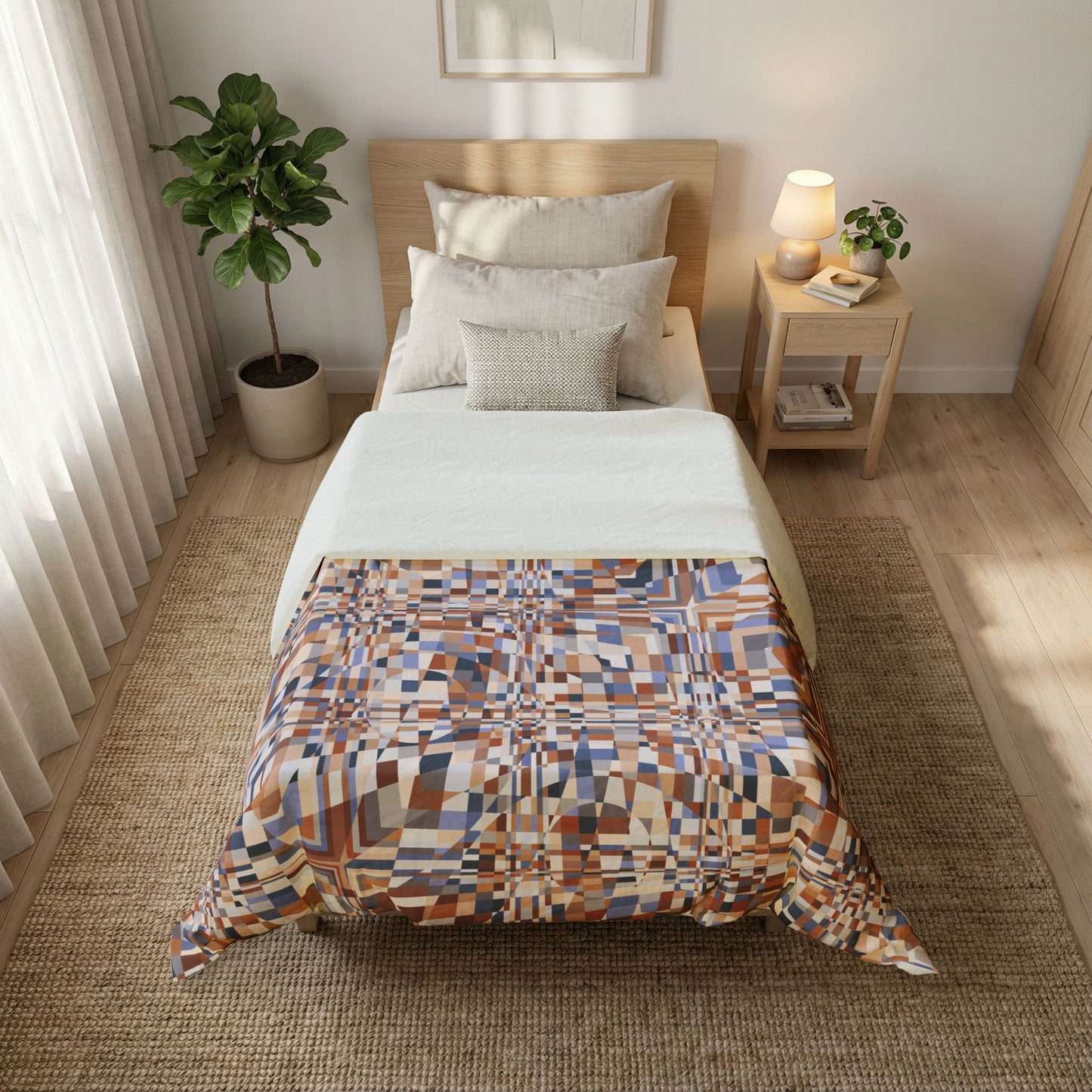 Cotton Duvet Cover "QUAD" col. Mirage