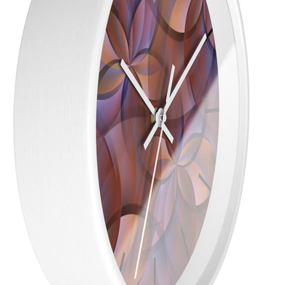 "FLORA" col Red Rock  -  Jhane Barnes custom designed Wall Clock. *Click to select your base color + hands that best matches your space