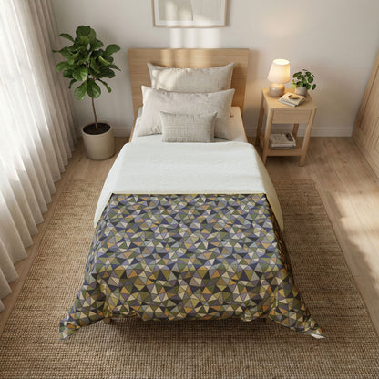 Cotton Duvet Cover "LATTICE" col. Moss Behaving