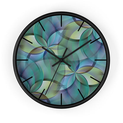 "FLORA" col Heavenly  -  Jhane Barnes custom designed Wall Clock. *Click to select your base color + hands that best matches your space