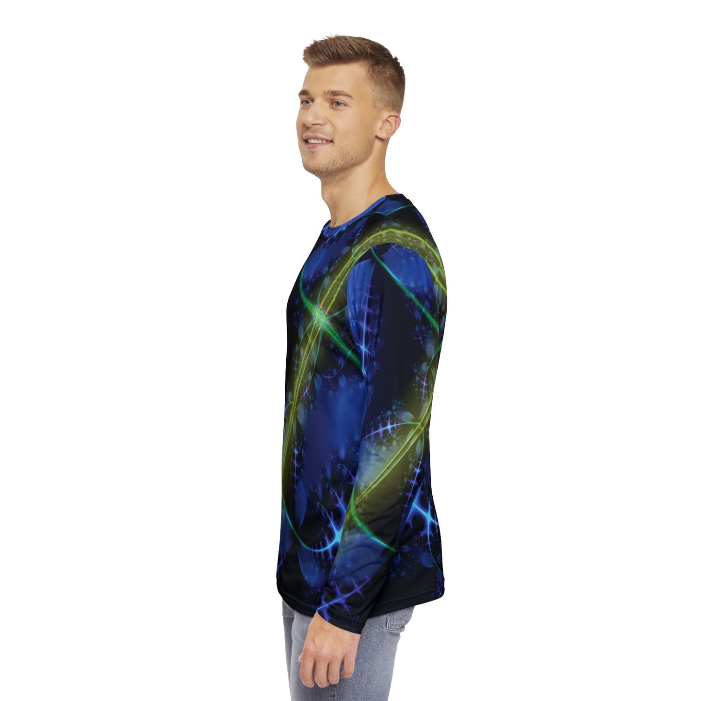 Long Sleeve Shirt for Men "BLUE NEWTON" Design