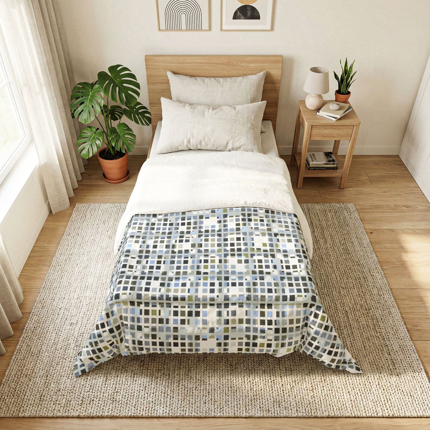 Cotton Comforter "SQUARZE" col. Slate Brigade