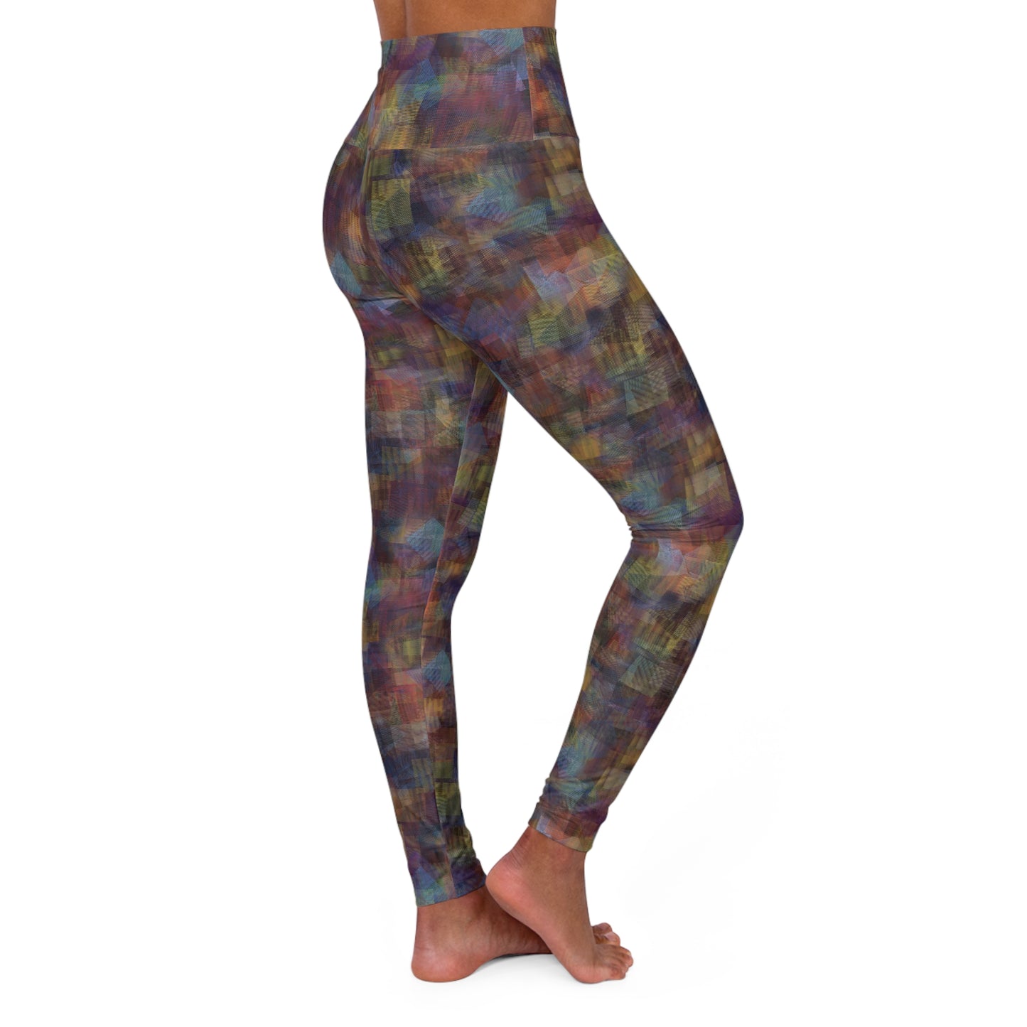 High Waisted Yoga Pants "MOIRE" col multi, Jhane Barnes custom design