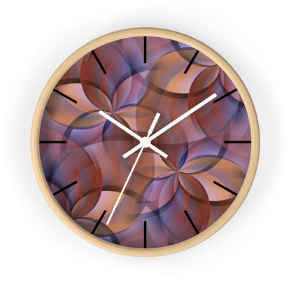 "FLORA" col Red Rock  -  Jhane Barnes custom designed Wall Clock. *Click to select your base color + hands that best matches your space