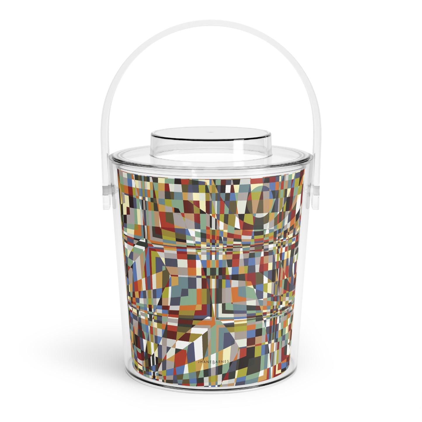 Ice Bucket with Tongs "QUAD" col. Varicolor - design by Jhane Barnes