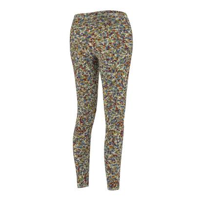 Women's Cut & Sew Casual Leggings "PRISMATIX" col. Varicolor