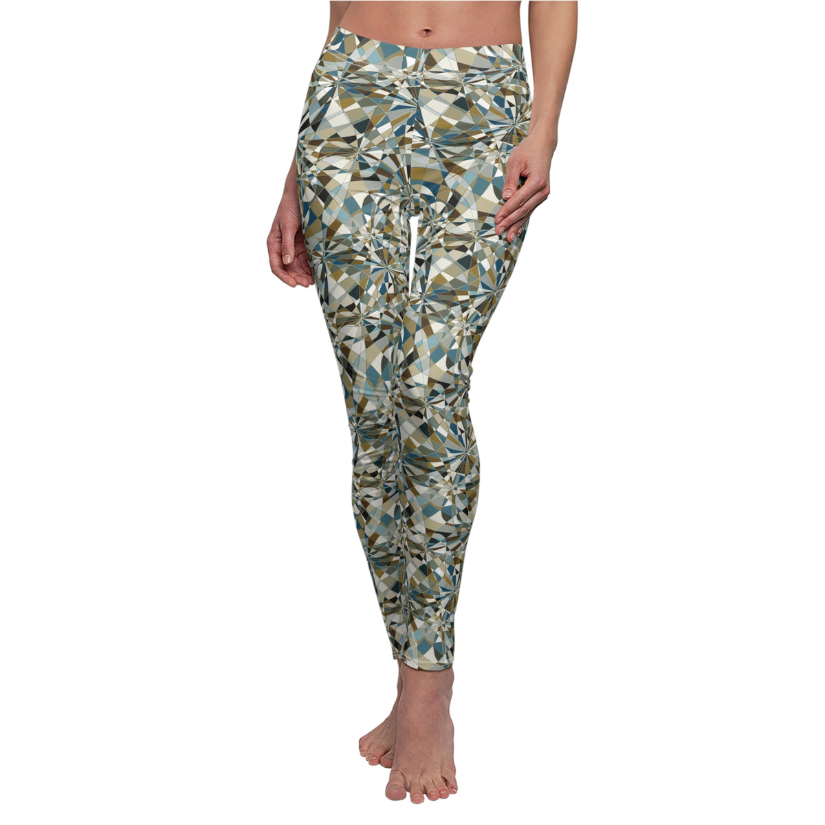 Women's Cut & Sew Casual Leggings "SPLINE" col. Mint Chocolate