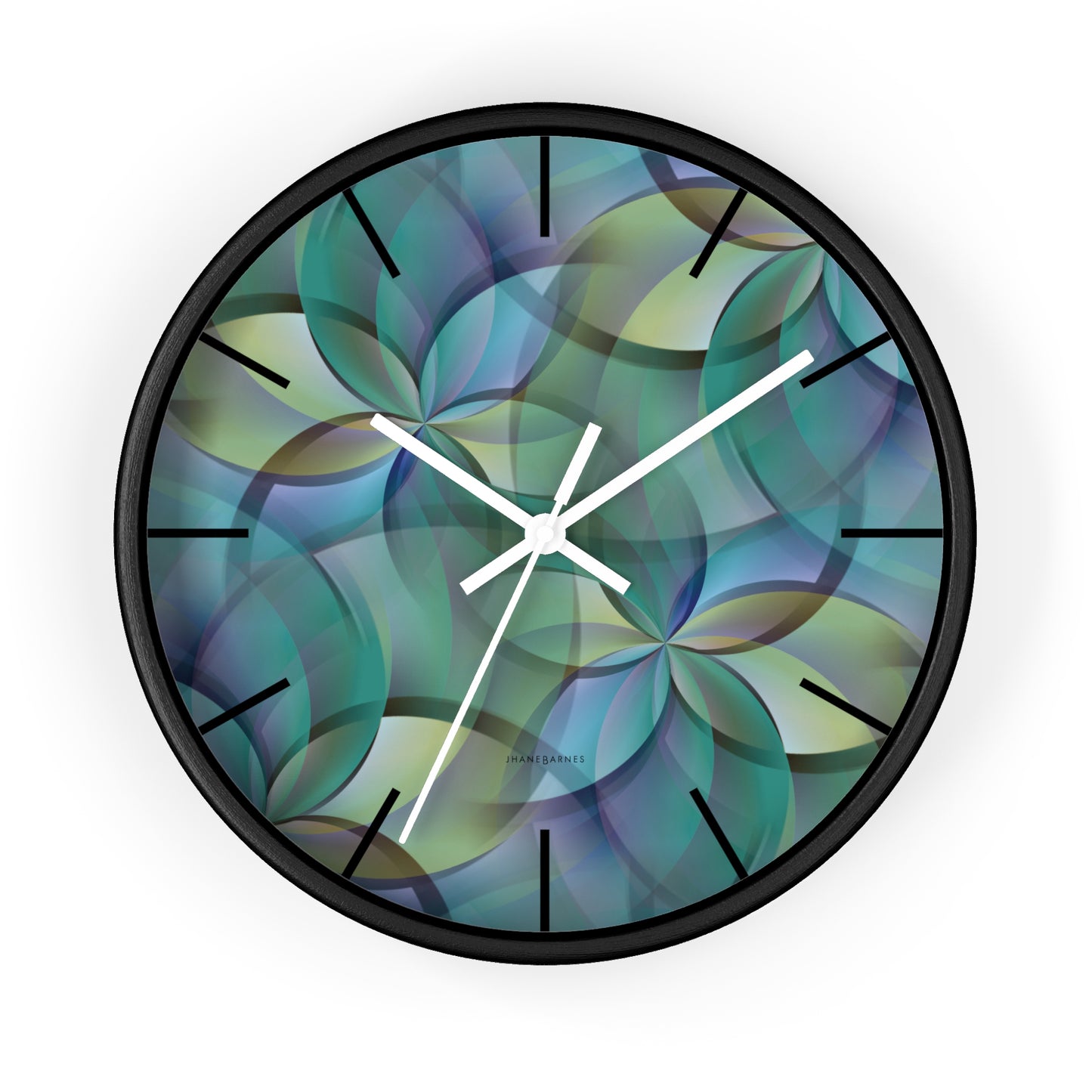 "FLORA" col Heavenly  -  Jhane Barnes custom designed Wall Clock. *Click to select your base color + hands that best matches your space