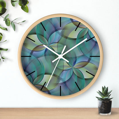 "FLORA" col Heavenly  -  Jhane Barnes custom designed Wall Clock. *Click to select your base color + hands that best matches your space