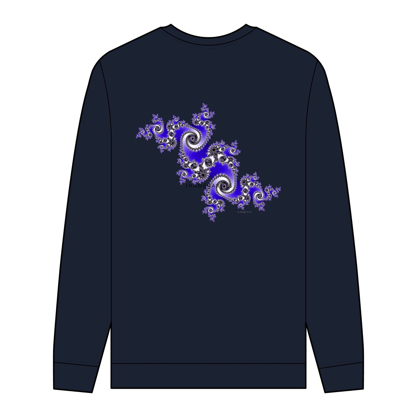 Men's Organic Sweatshirt with Fractal Pattern - Eco-Friendly Style