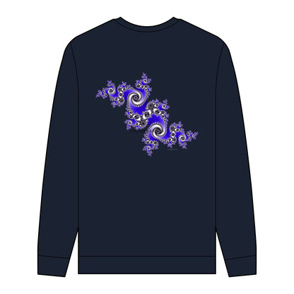 Men's Organic Sweatshirt with Fractal Pattern - Eco-Friendly Style