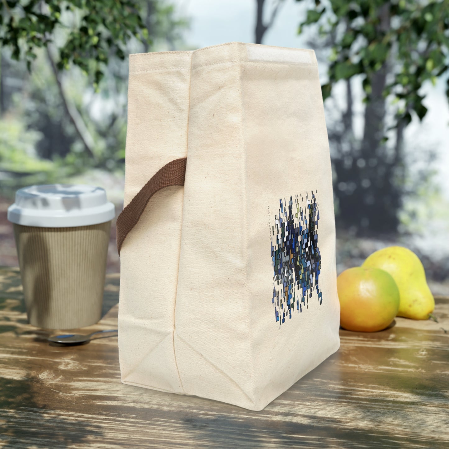 Canvas Lunch Bag With Strap "CIRCUIT" col. Blue jeans
