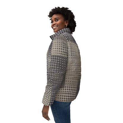 Women’s Puffer Jacket "FREQUENCY" col-1, Jhane Barnes custom design