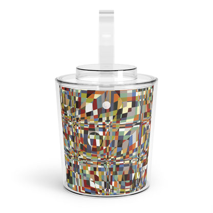 Ice Bucket with Tongs "QUAD" col. Varicolor - design by Jhane Barnes