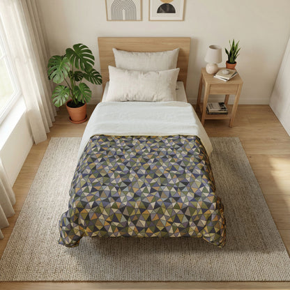 Cotton Duvet Cover "LATTICE" col. Moss Behaving