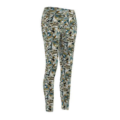 Women's Cut & Sew Casual Leggings "SPLINE" col. Mint Chocolate
