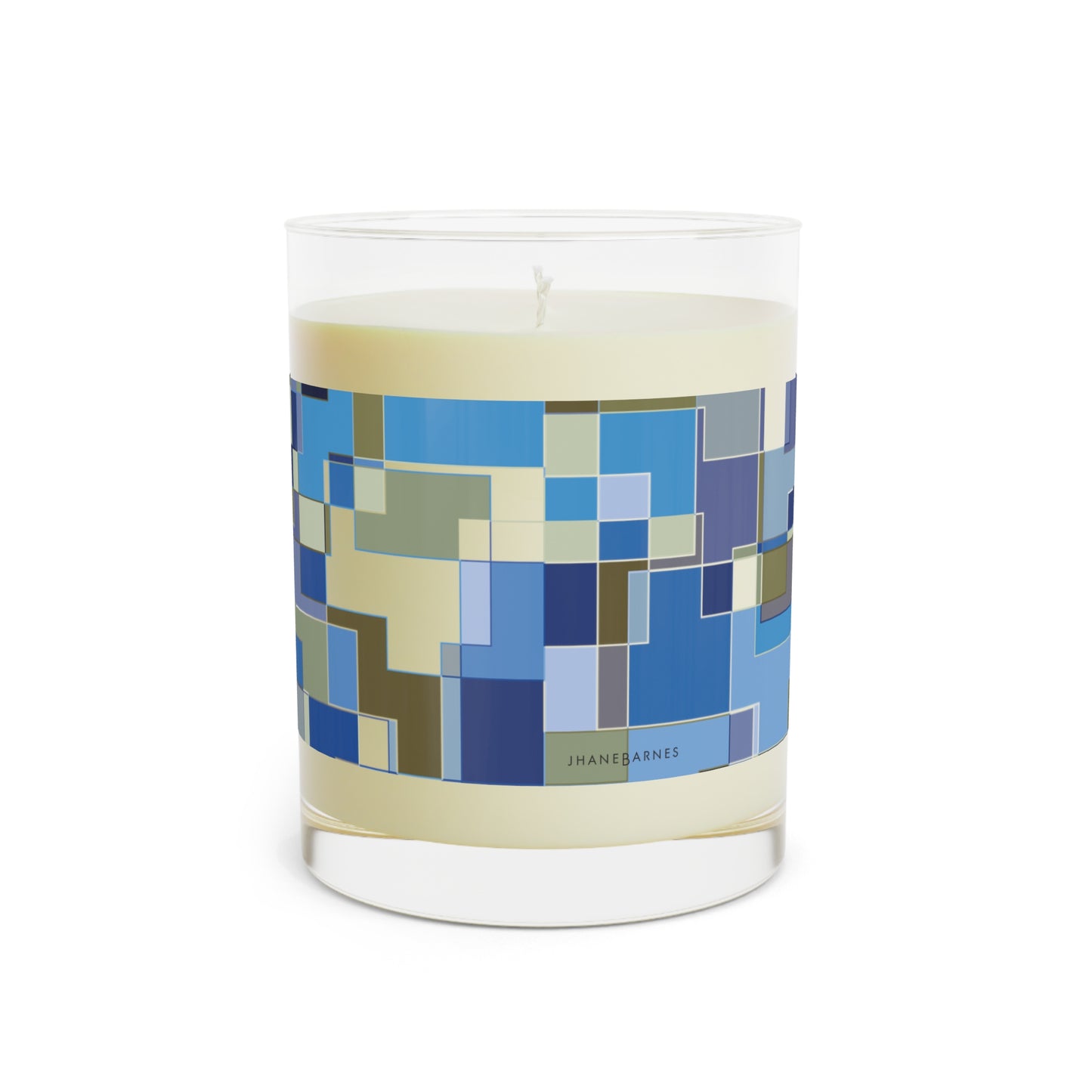 "POLYOMINOES" col. Blue Jeans  Scented Candle - choose from three scents, 11oz