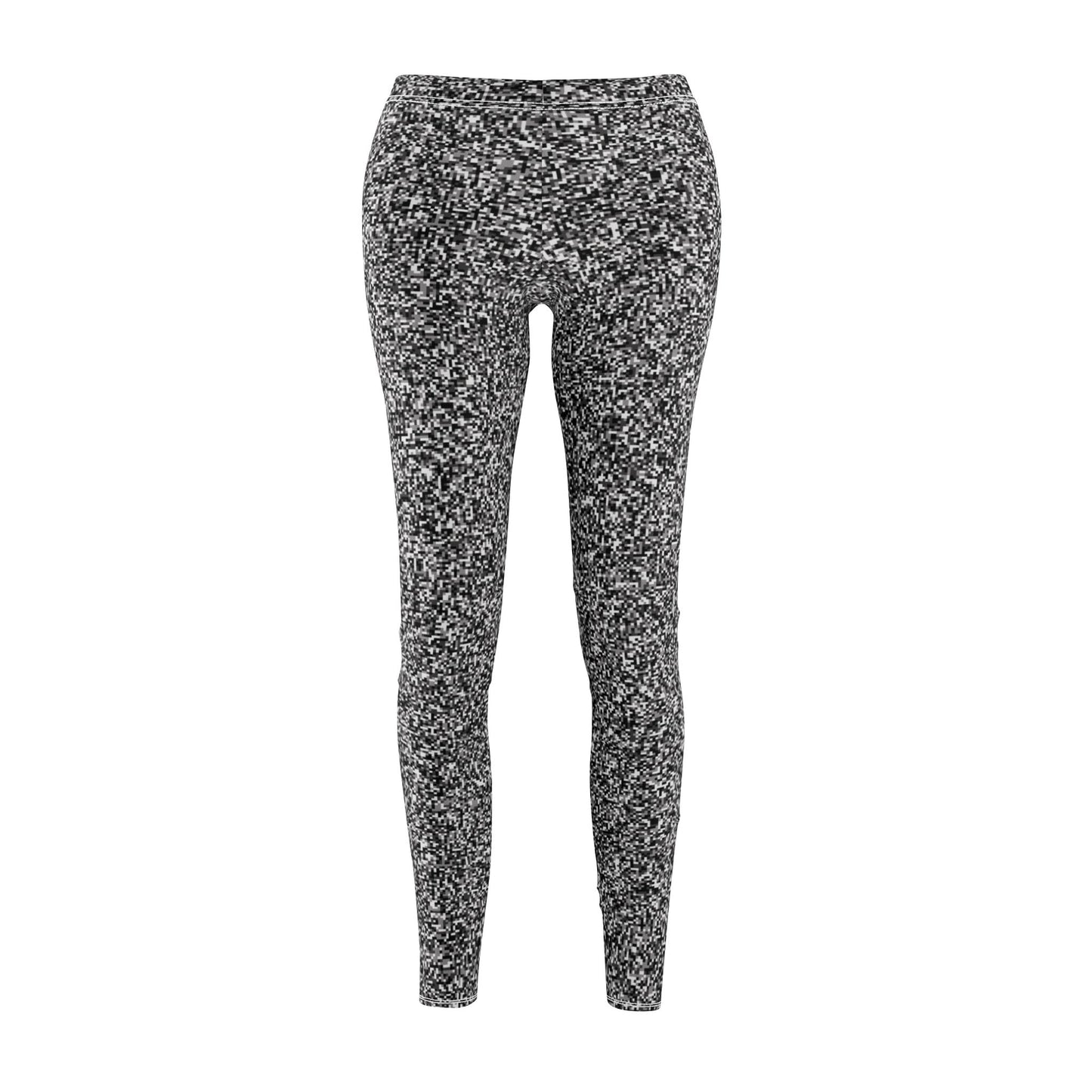 Women's Mid-rise Casual Leggings "MAGIC SQUARE" col. Black & White