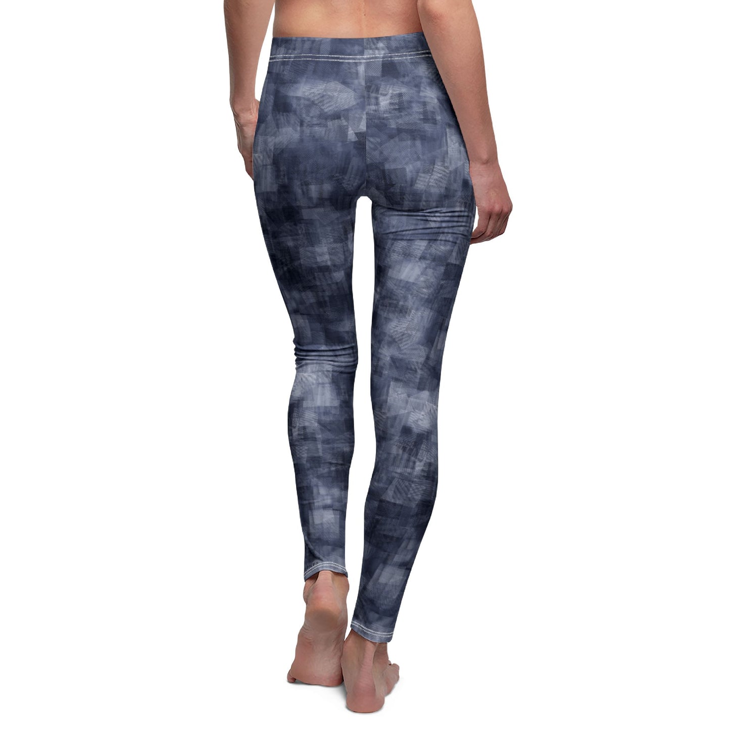 Women's Mid-rise Casual Leggings  "MOIRE" col Navy