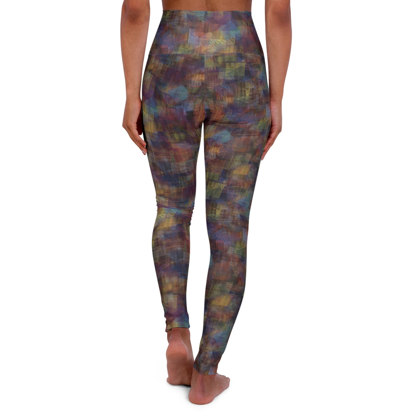 High Waisted Yoga Pants "MOIRE" col multi, Jhane Barnes custom design