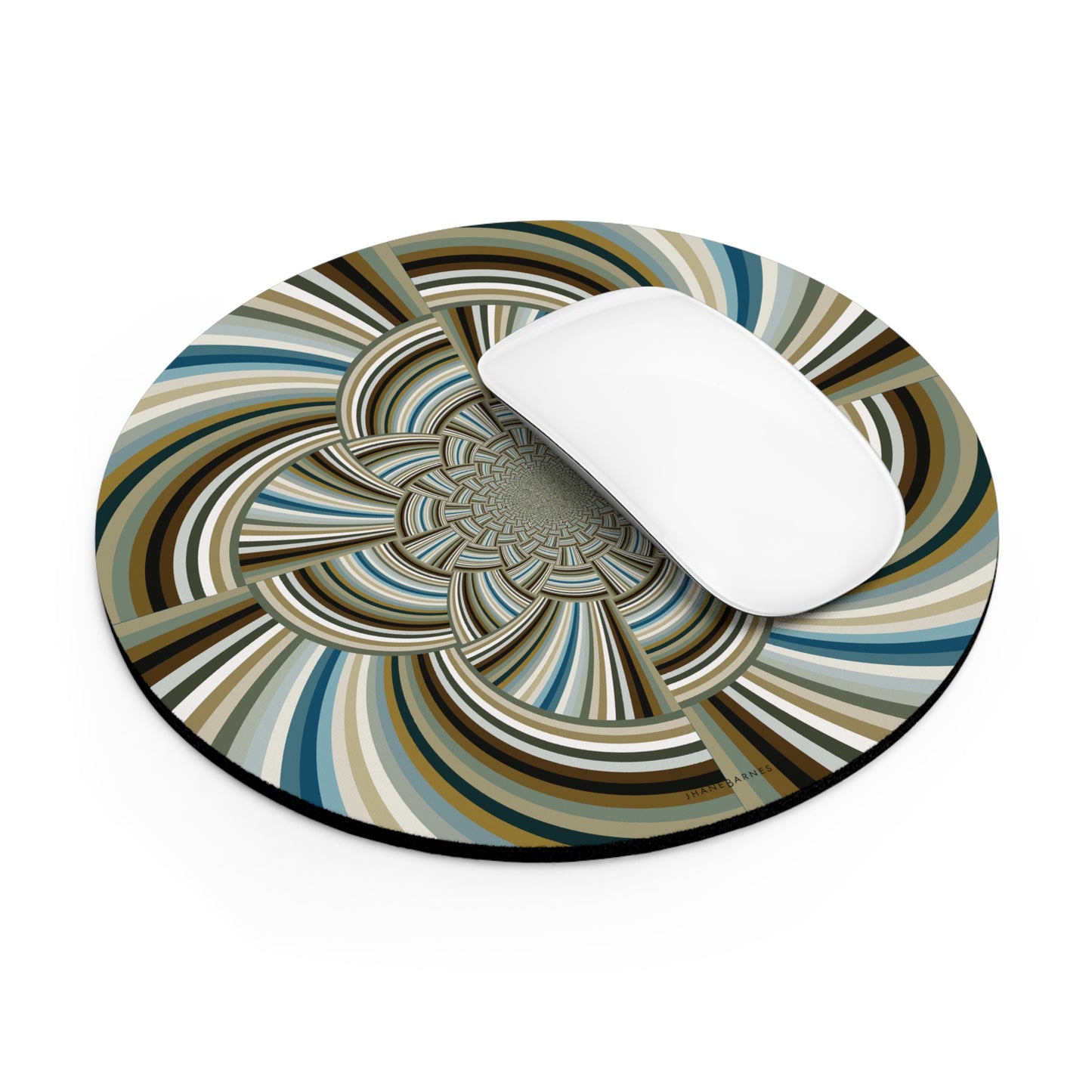 Mouse Pad (Round or Rectangle) "STRIPE INVERSION" col Mint Chocolate