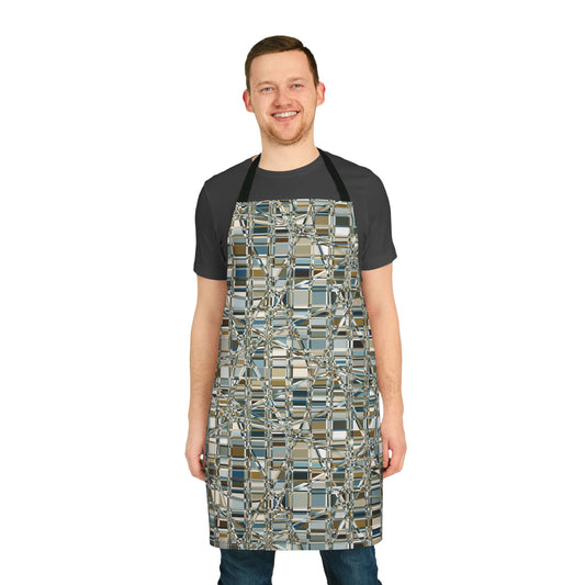 Apron, Jhane Barnes design "GRIDWRAP" col. Mint Chocolate
