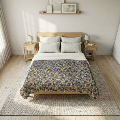Cotton Comforter "LATTICE" col. Moss Behaving