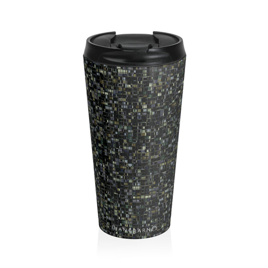 "X-WORD"  Stainless Steel Travel Mug - BLACK ground