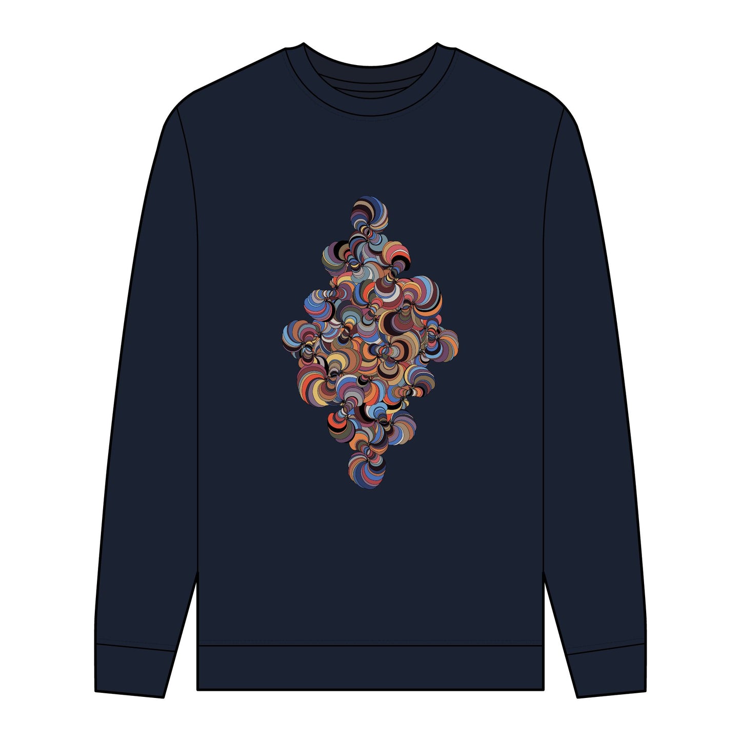 Men's Organic Sweatshirt with Fractal Medallion Pattern - Eco-Friendly Style