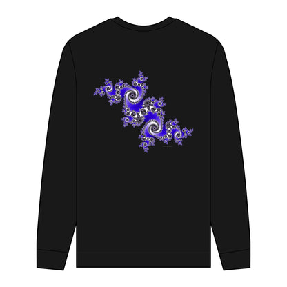 Men's Organic Sweatshirt with Fractal Pattern - Eco-Friendly Style