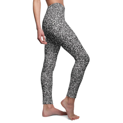 Women's Mid-rise Casual Leggings "MAGIC SQUARE" col. Black & White