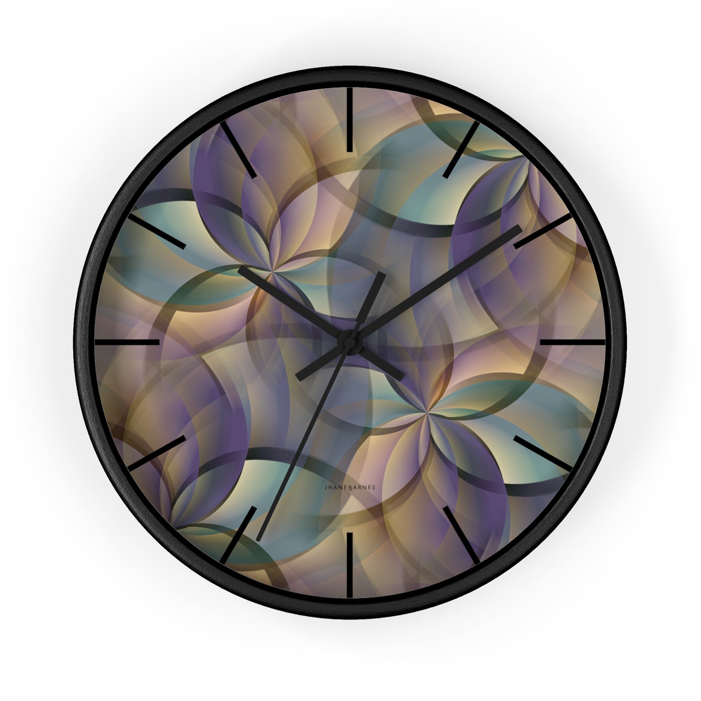 "FLORA" col Desert  - Jhane Barnes custom designed Wall Clock. *Click to select your base color + hands that best matches your space