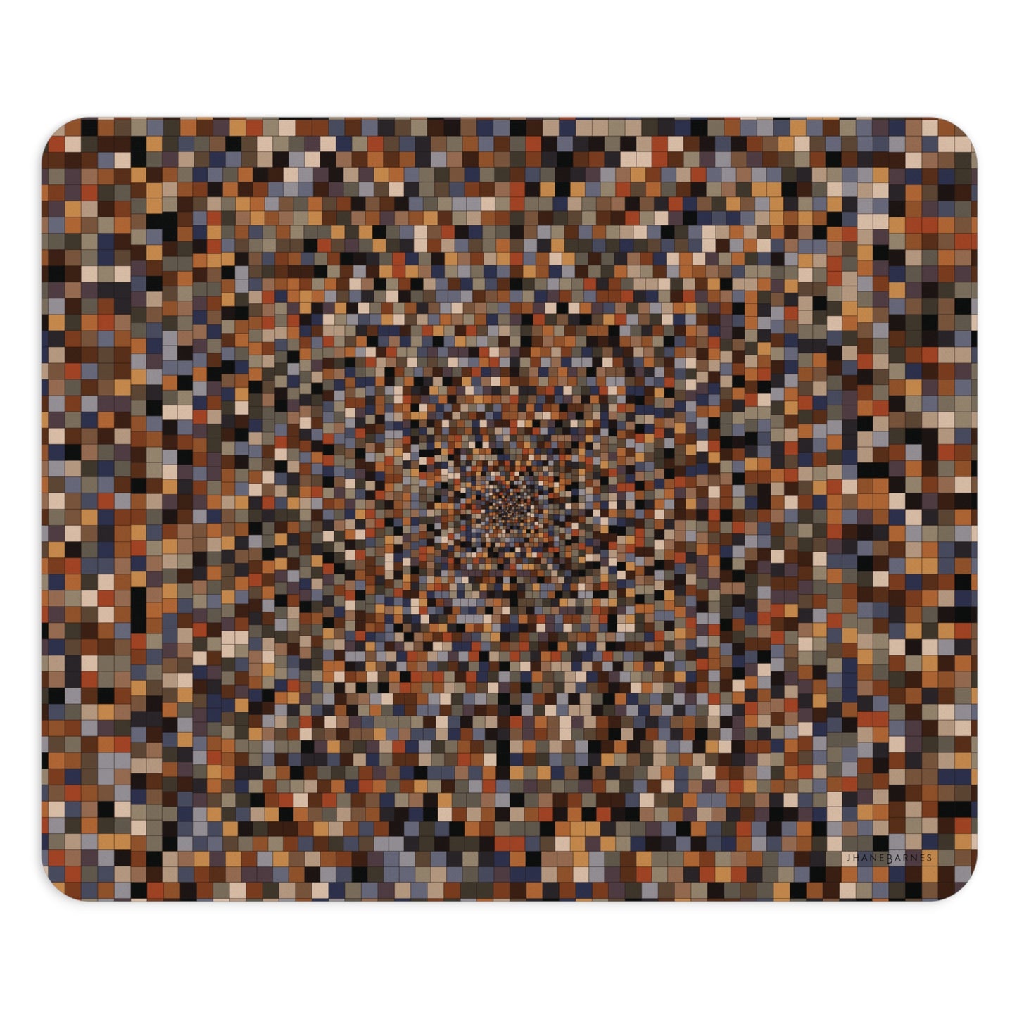 Mouse Pad (Round or Rectangle) "SQUARES" col Red Rock