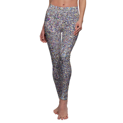 Women's Mid-rise Casual Leggings "MADRAS MAYHEM" col. Highly Meditated