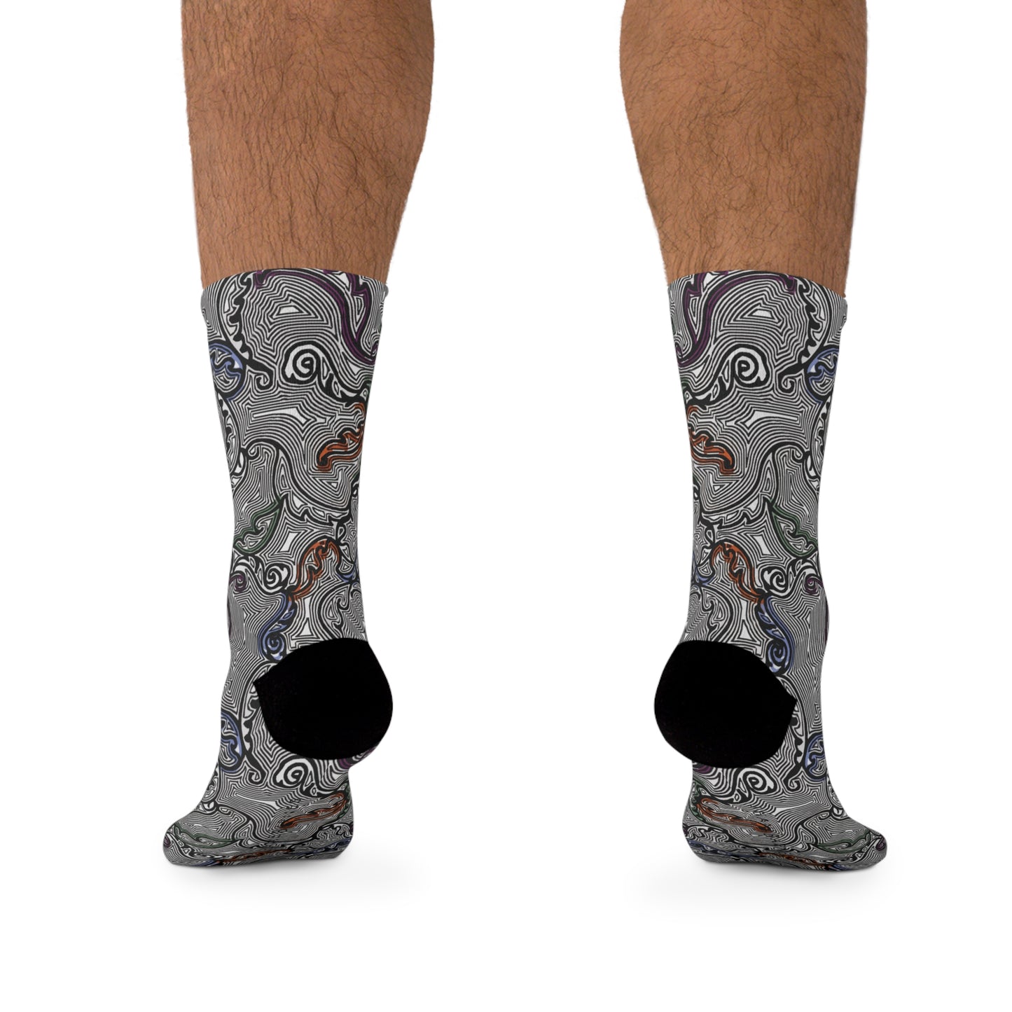 Recycled Poly Socks  "SCROLL" Jhane Barnes custom design