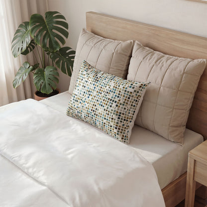 Cotton Pillow Sham "SQUARZE" col. Mint Chocolate
